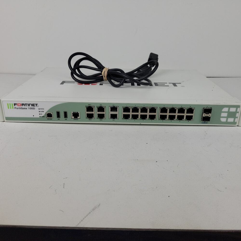 Fortinet FortiGate FG-100D FortiGate-100D VPN Security Firewall Latest v6.2.16